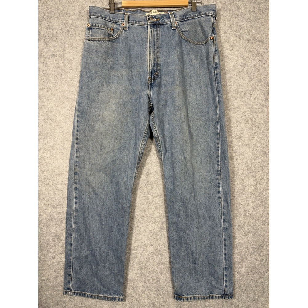 Y2K Levi's 505 Jeans Mens 38x30 Regular Fit Straight Leg Light Wash 100% Cotton